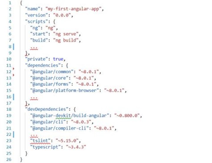 Angular package.json file overview