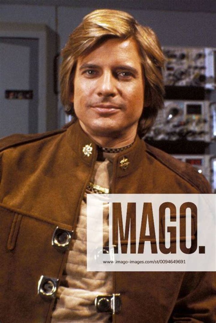 Dirk Benedict as Lt. Starbuck of the Battlestar Galactica. sci