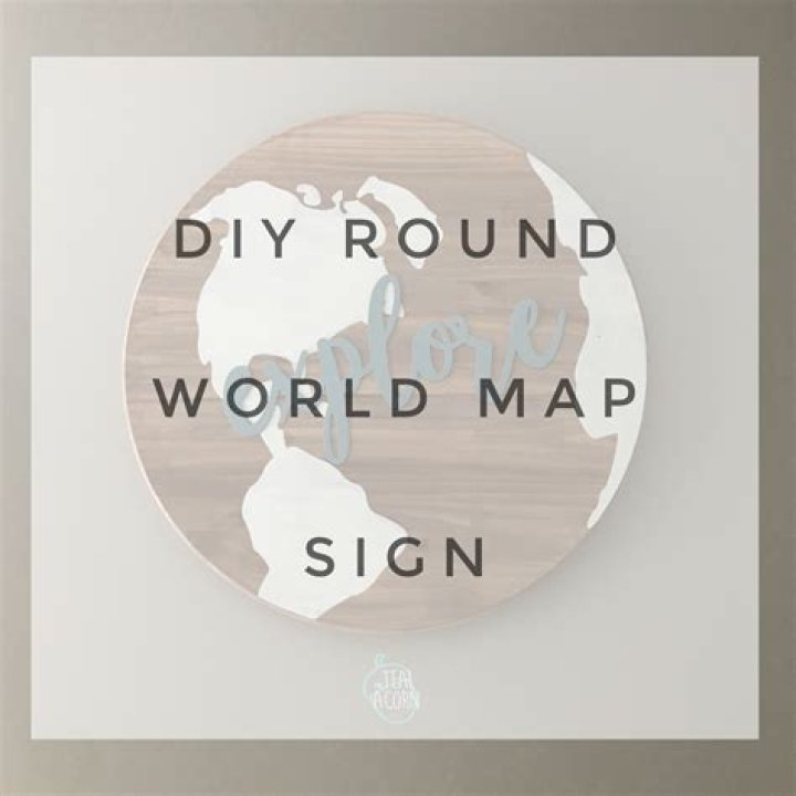 DIY Round World Map Sign