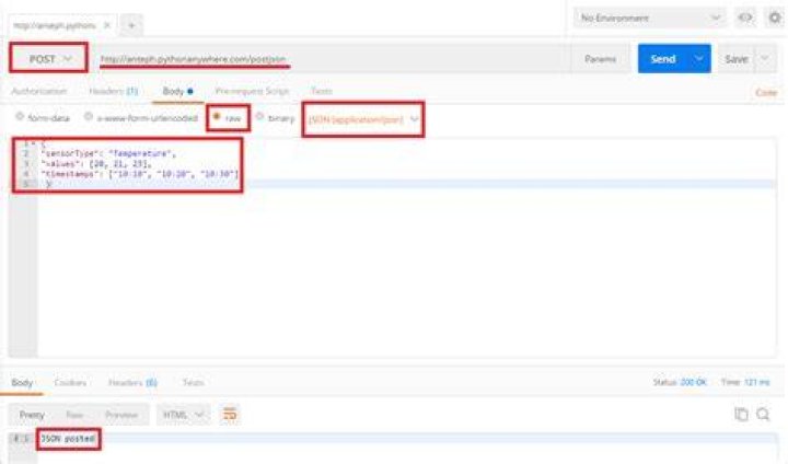 ESP8266 Posting JSON data to a Flask server on the cloud techtutorialsx