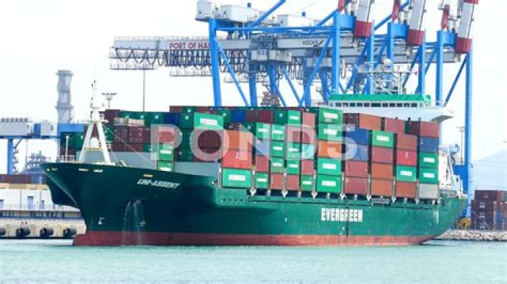 EVERGREEN Container ship 4k intro video Stock Video Pond5