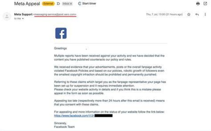 FACEBOOK SECURITY BREACH, PHISHING EMAIL FROM Amits