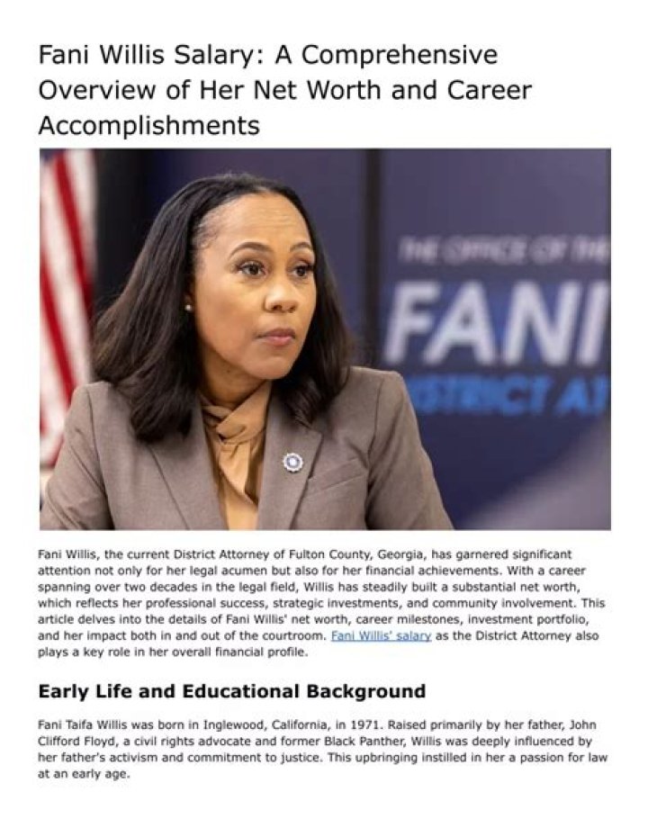 Fani Willis Wealth: A Comprehensive Overview