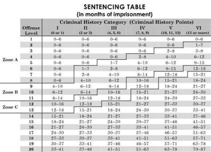 Federal Sentencing Guidelines Table 2024 Shani Darrelle