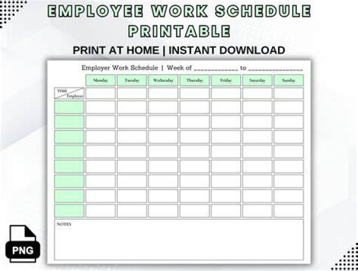 Free Printable Work Schedule Template Employee Maker App Weekly Free