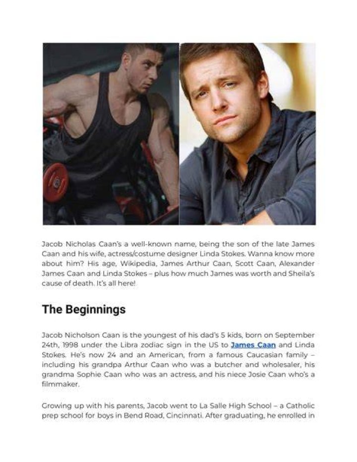 Get to Know Jacob Nicholas Caan son of James Caan
