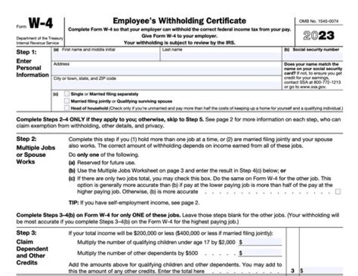 Is There A New W4 Form For 2023 Printable Forms Free Online