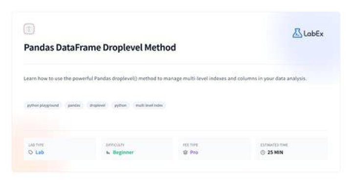 Mastering Pandas DataFrame Droplevel Method LabEx