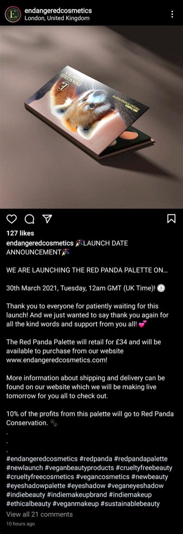 The Red Panda Endangered Cosmetics